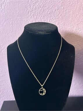 Gold Circle Pendant Necklace - Libra Necklace - Women's Jewelry
